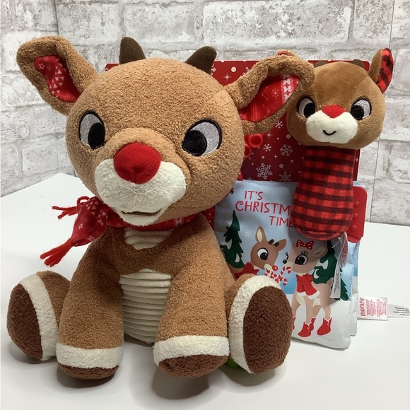 Kids Preferred Rudolph The Red Nosed Reindeer Set Plush Rattle Book Christmas
